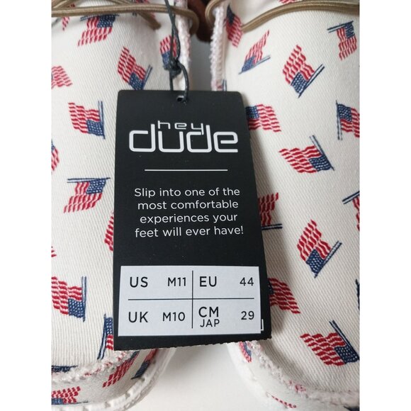 NWT Hey Dude Wally Americana Patriotic Slip On Sneaker Sz 11 - Picture 11 of 11